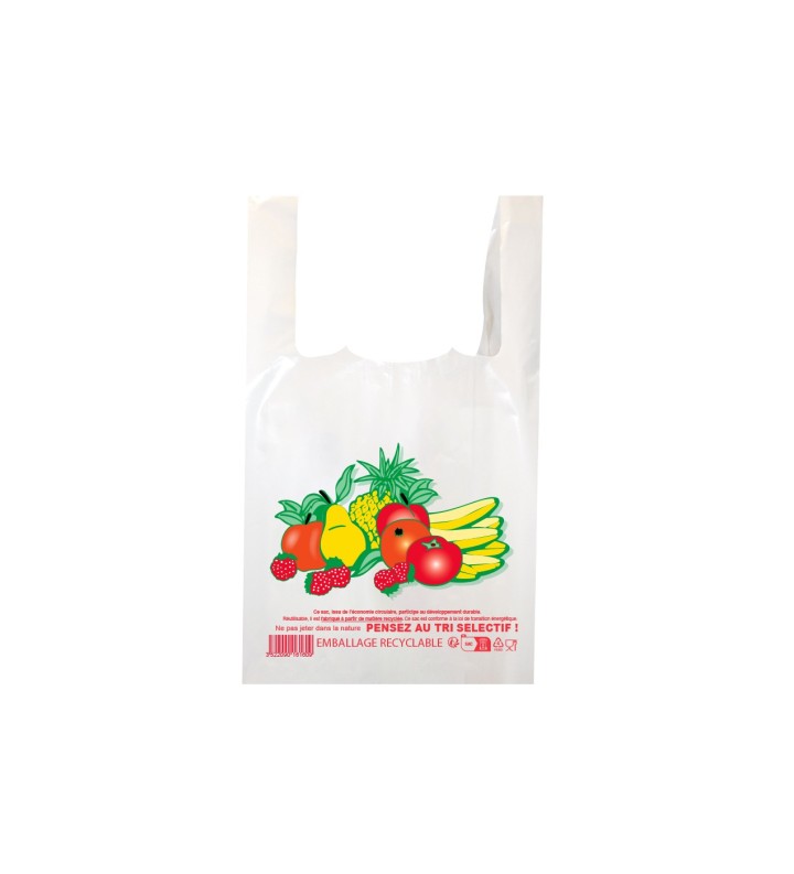 Bretelle F&L PEBD Blanc Imprimé 3+1 Fruit&Légume 260+60+60x450 //500