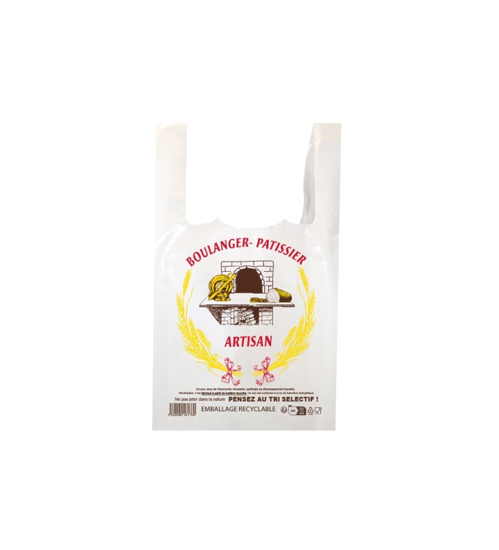 Bretelle PEBD Blanc Impression"Boulanger Pâtissier"280+70+70x500//500