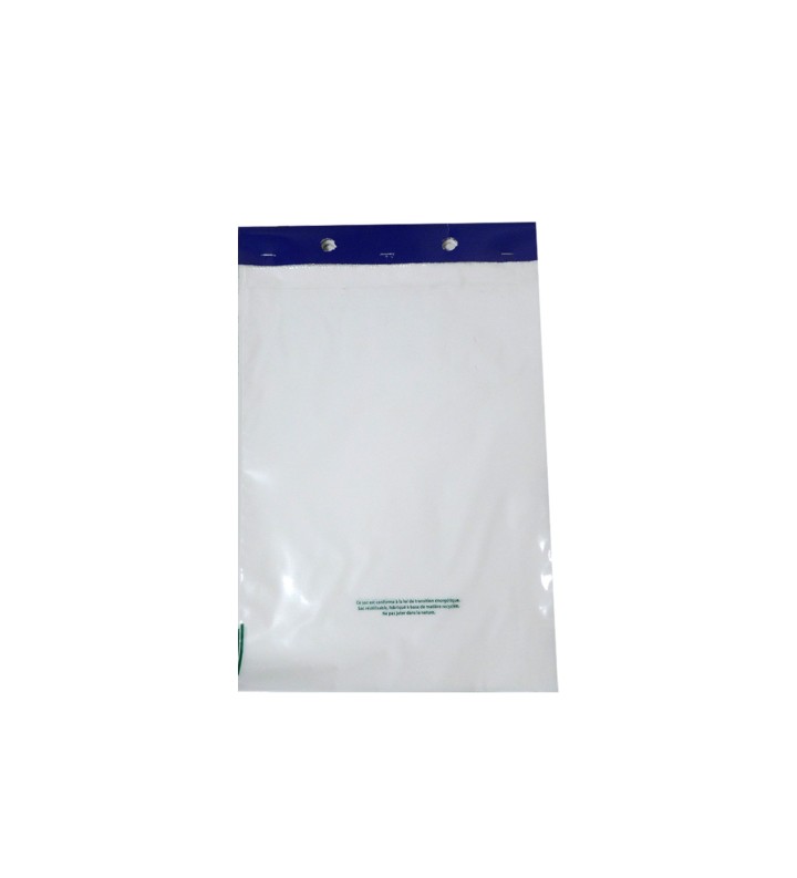 Liasse PEBD Blanc 170x220+P OD+cartonnette bleue //3000 NPC