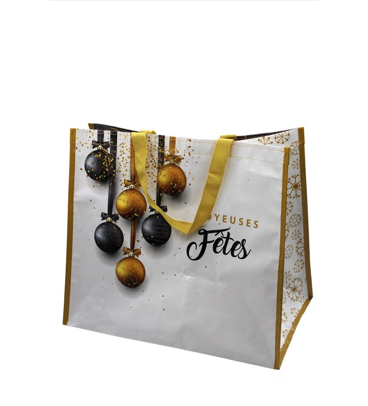 PP Tissé Anse Or Joyeuses Fêtes 400+120+120x350 //100