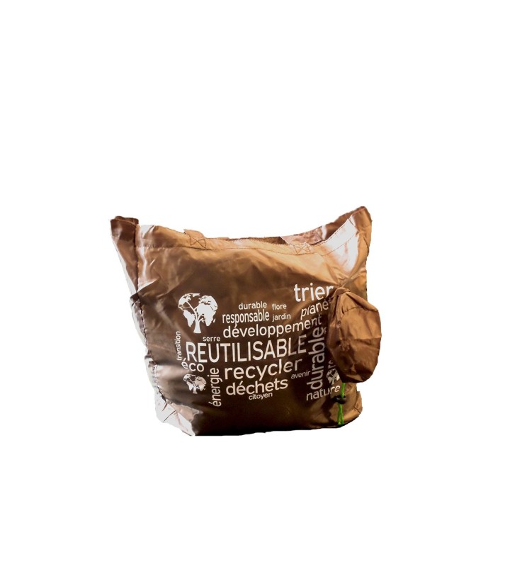 Sac Polyester Marron avec Anses Imprimé Les mots 370+60+60x400 //250