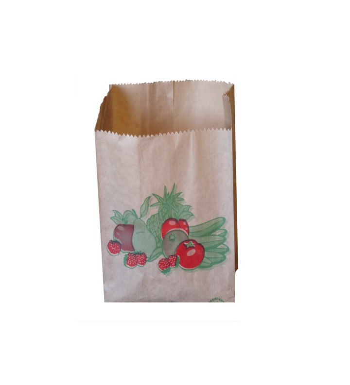 Sac F&L Kraft Brun Imprimé 140+90x220 0.5Kg //1000