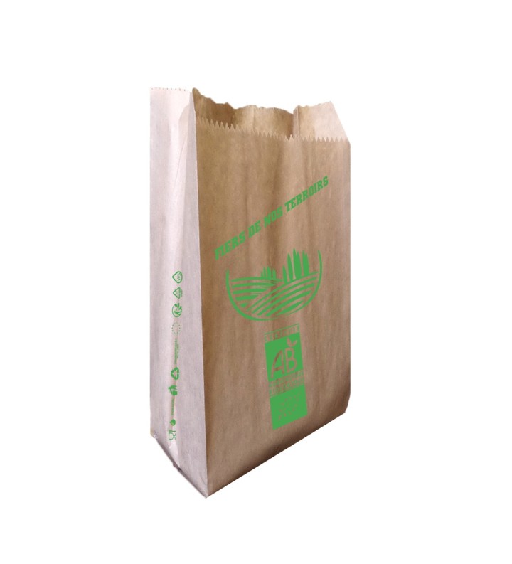 Sac F&L Kraft Alios Brun Imprimé AB 200+90x300 2Kg //1000