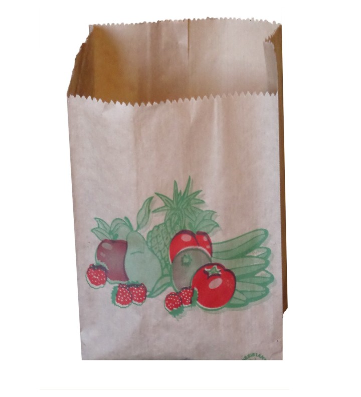 Sac F&L Kraft Brun Imprimé 240+95x380 4Kg //1000
