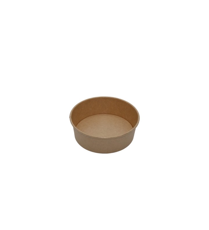 Pot à Salade Marron Rond 500ml Carton Paroi PE //300