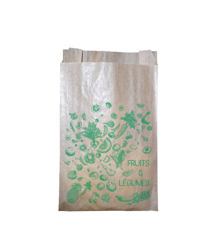 Sac F&L (Fruits et Légumes) et Commerce Traditionnel Kraft Brun140+90x220 0.5Kg /1000 - Evenplast