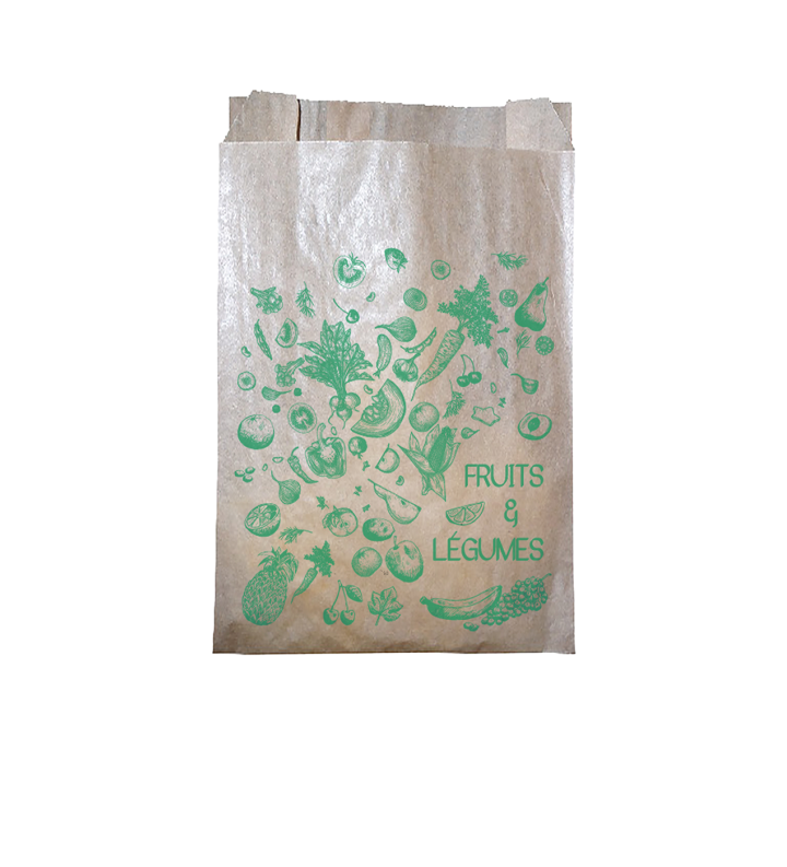 Sac F&L (Fruits et Légumes) et Commerce Traditionnel Kraft Brun 200+60x310 2kg sachet/1000 - Evenplast