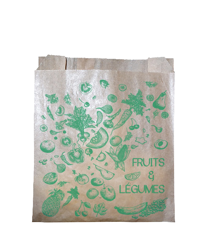 Sac F&L (Fruits et Légumes) et Commerce Traditionnel Kraft Brun 240+95x380 4kg sachet/1000 - Evenplast