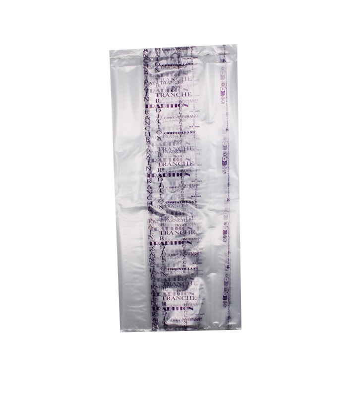 Liasse PEBD Transparent Pain Tranché Violet 230+55+55x500+P //1000
